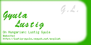 gyula lustig business card